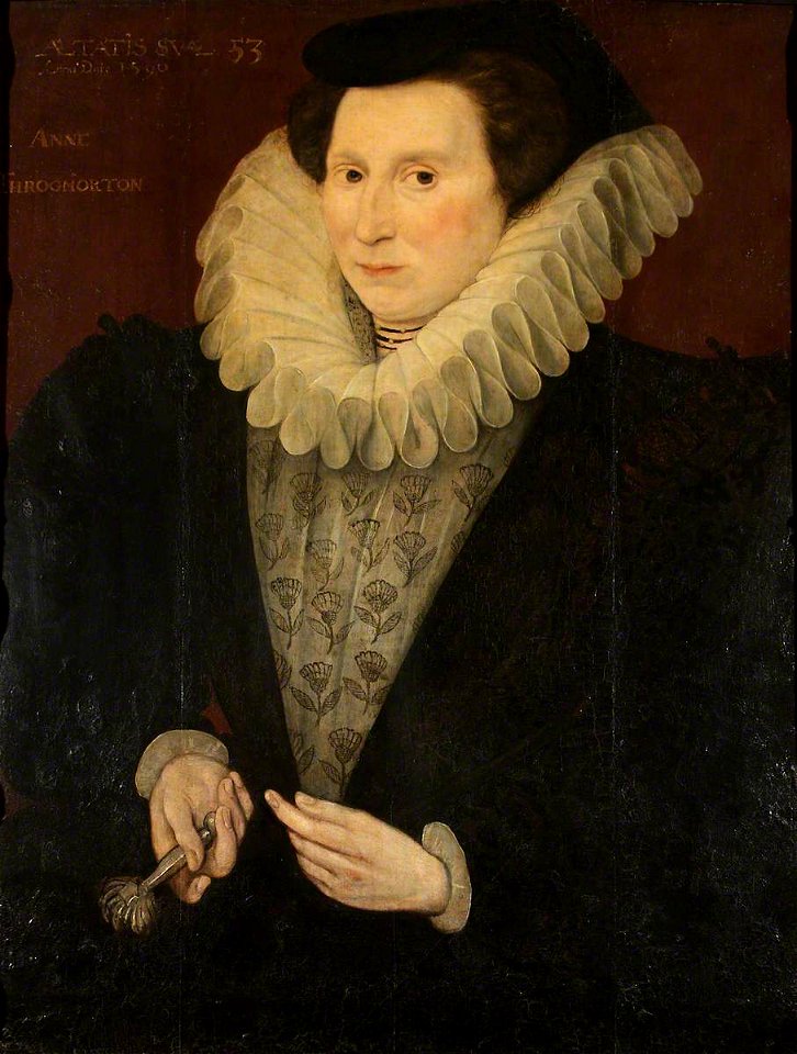 Hieronymus Custodis (active c.1585-1598) (attributed to) - Anne Carew (1520–1587), Lady Throckmorton, Aged 53 - 135562 - National Trust