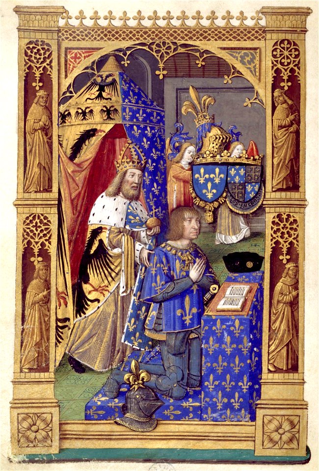 Heures de Charles VIII 013V Roi Charles VIII en Louis XII