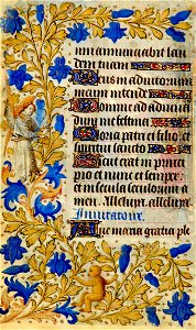 Heures de Jeanne de France BnF NAL 3244 f35v - Un ange et un singe