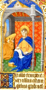 Heures de Jeanne de France BnF NAL 3244 f16r (détail) - Saint Luc