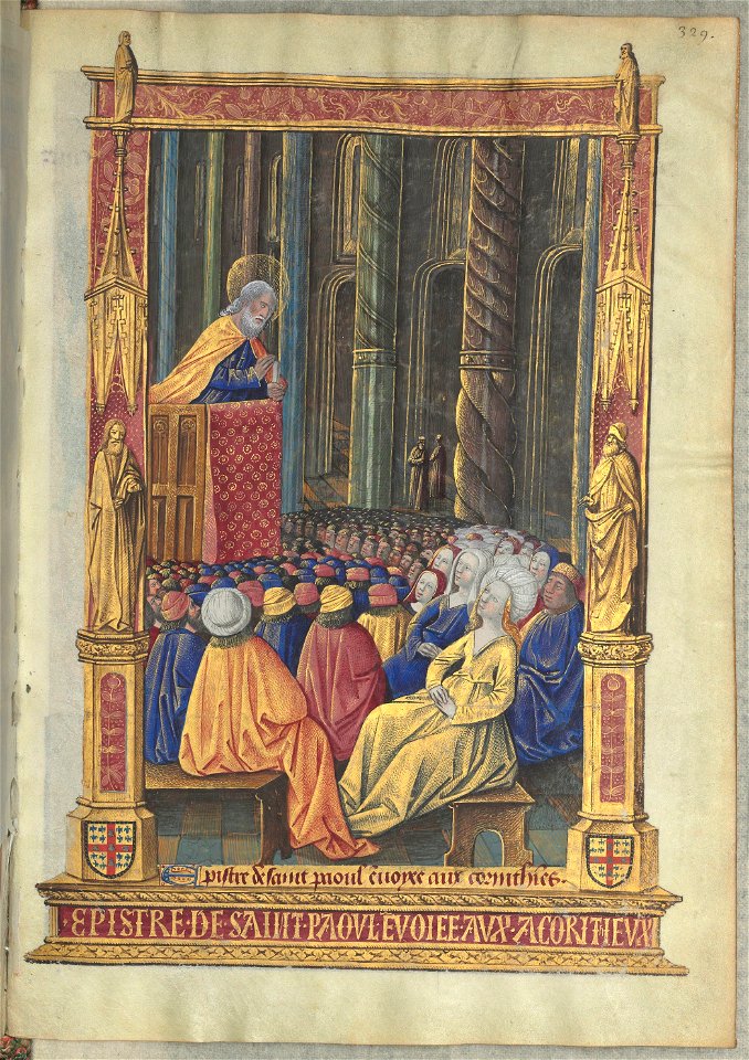 Heures de Louis de Laval - BNF Lat920 f329r (épître de Saint Paul aux Corinthiens)