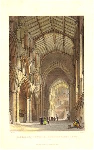 Hexham Church, engraving published 1833