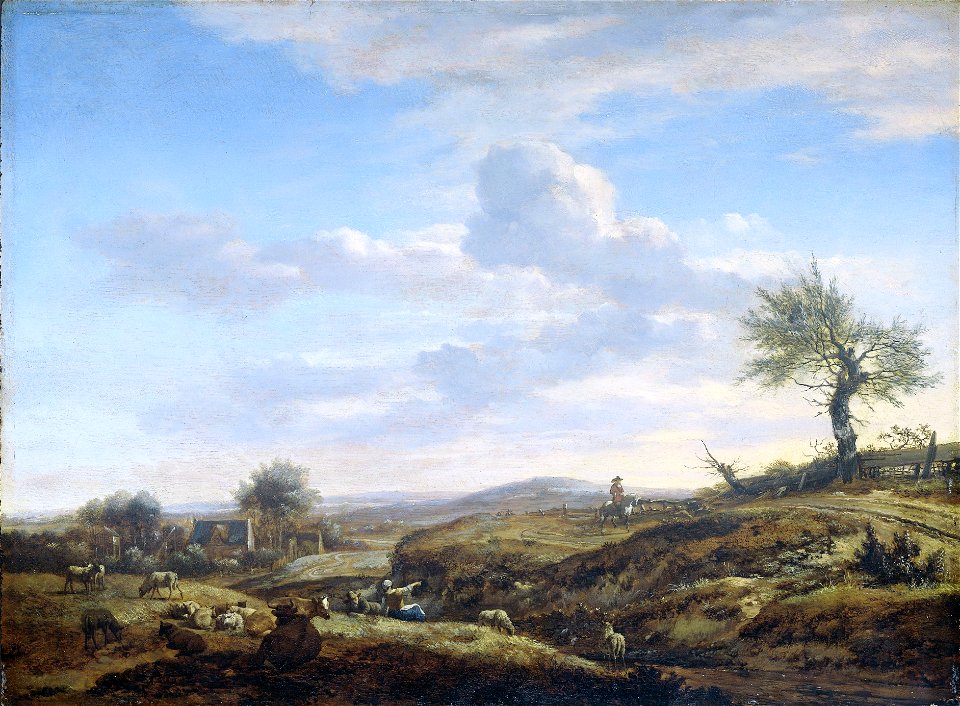 Heuvelachtig landschap met hoge weg Rijksmuseum SK-A-444