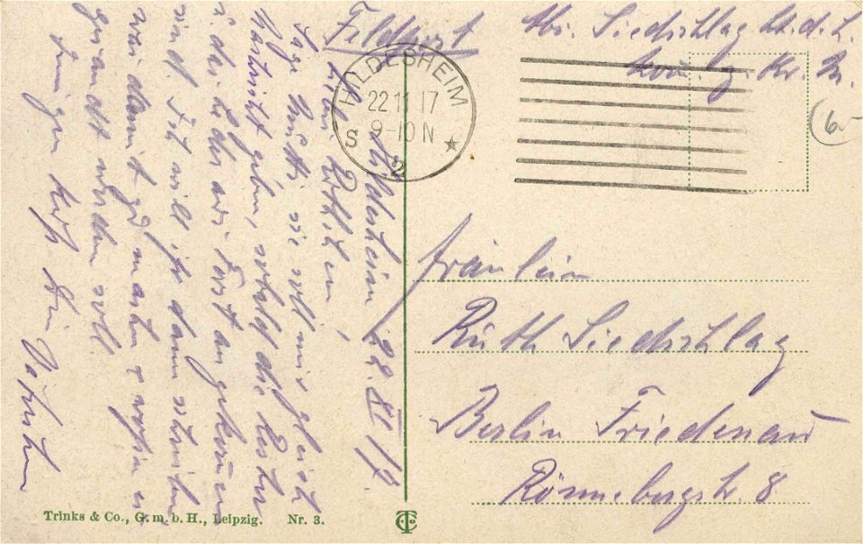 Hildesheim, Niedersachsen - Umgestülpter Zuckerhut und Durchgang (back) (Zeno Ansichtskarten)