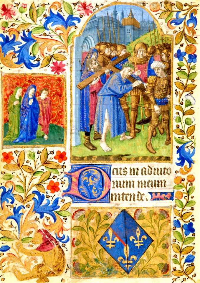 Heures de Jeanne de France BnF NAL 3244 f256v - Portement de croix