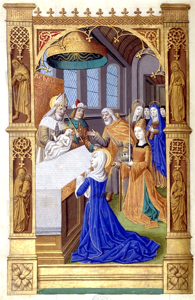 Heures de Charles VIII 045V Présentation au temple