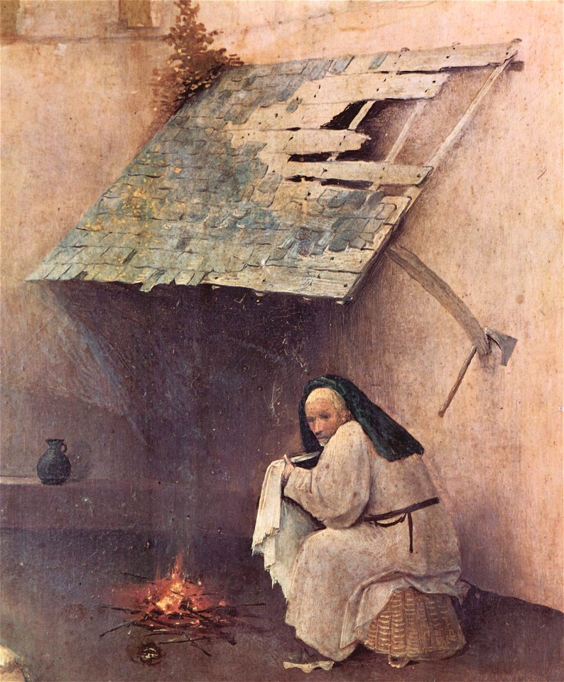 Hieronymus Bosch - Adoration of the Magi - left panel - detail