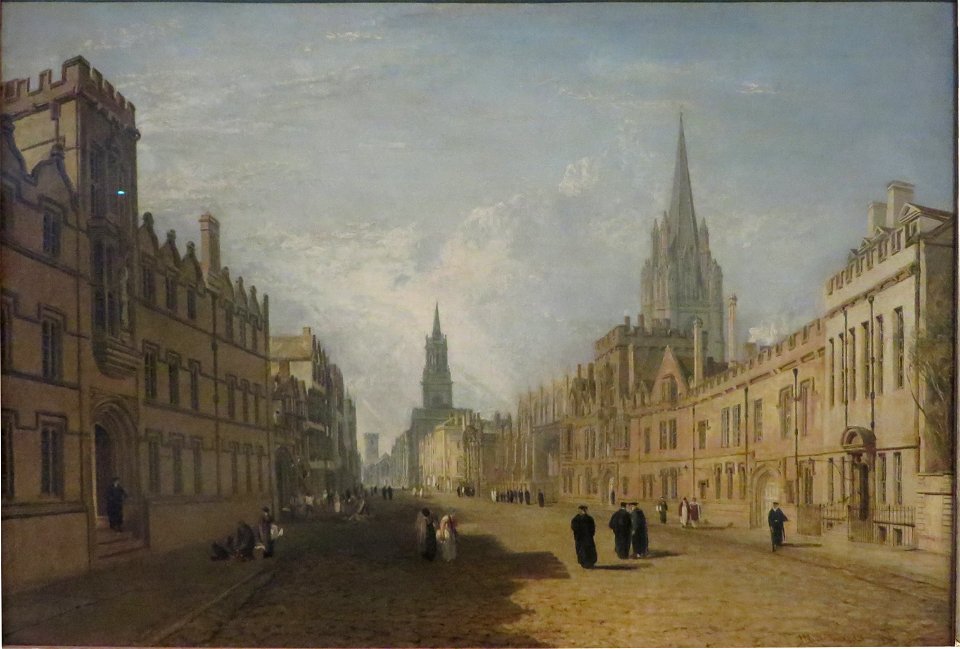 High Street, Oxford (painting), by Turner (1810) crop