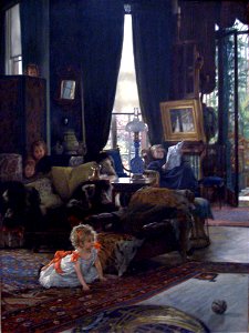 Hide and Seek-1877-James Jacques Joseph Tissot. Free illustration for personal and commercial use.