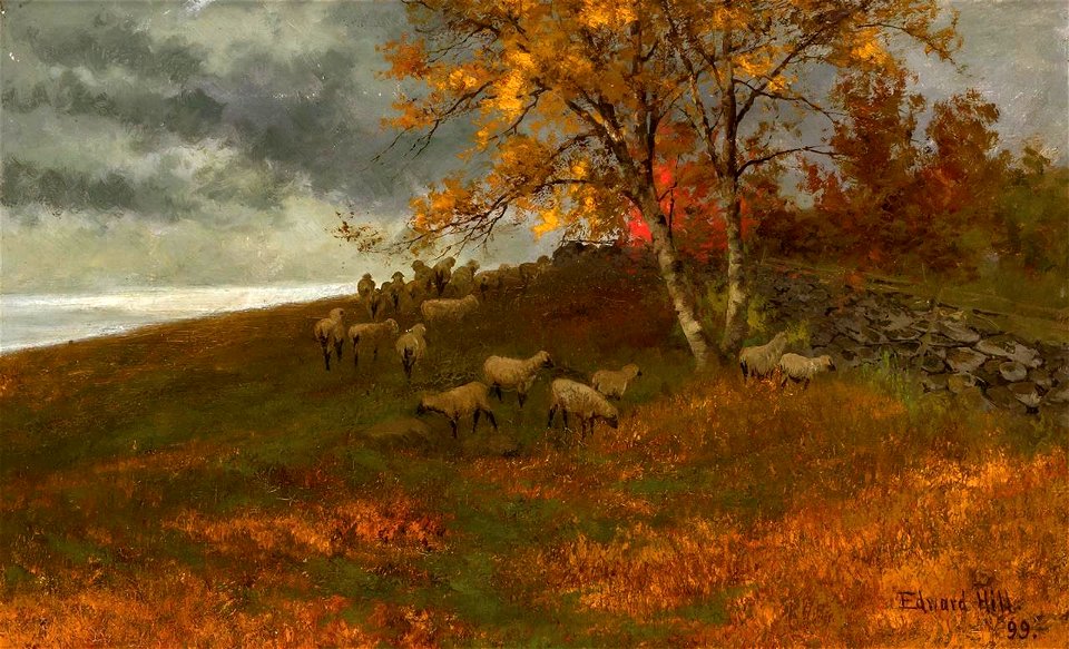Sheep Grazing by Edward Hill, 1899