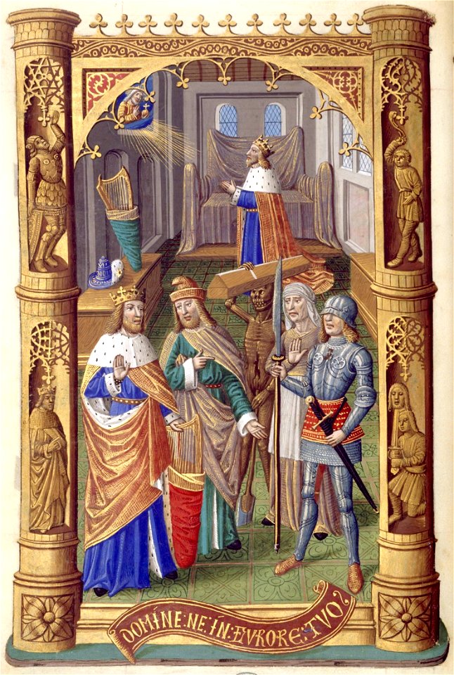 Heures de Charles VIII fol. 56V David en pénitence