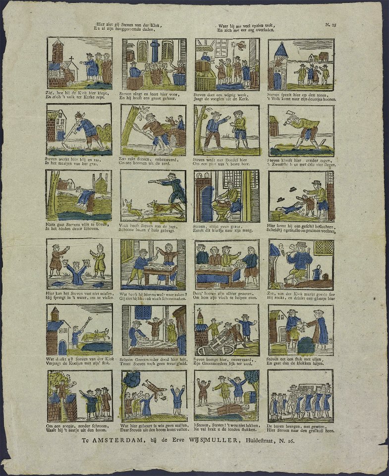 Hier ziet gij Steven van der Klok, En al zijn hooggeroemde daden-Catchpenny print-Borms 0745