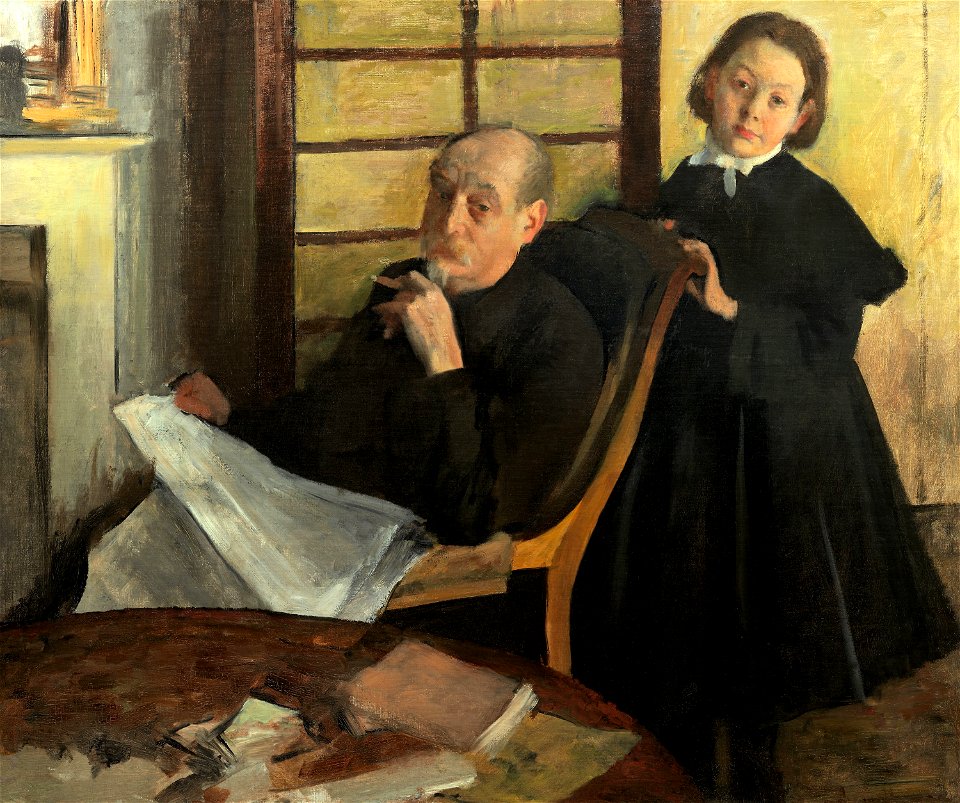 Hilaire Germain Edgar Degas - Henri Degas and His Niece Lucie Degas (The Artist's Uncle and Cousin) - 1933.429 - Art Institute of Chicago. Free illustration for personal and commercial use.