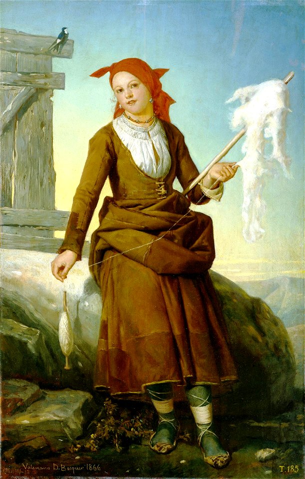 Hilandera en las cercanías de Burgo de Osma, de Valeriano Domínguez Bécquer (Museo del Prado)