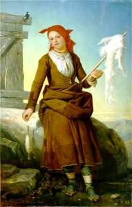 Hilandera en las cercanías de Burgo de Osma, de Valeriano Domínguez Bécquer (Museo del Prado)