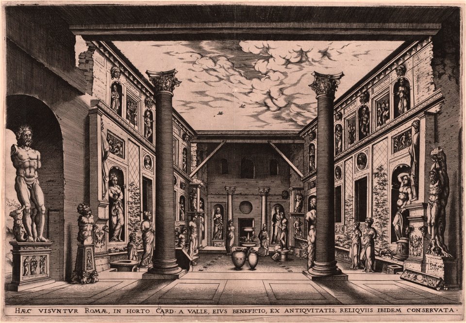 Hieronymus Cock - Ancient Sculpture Displayed in s Courtyard - WGA5099
