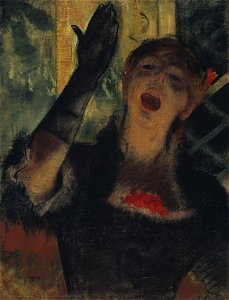 Hilaire Germain Edgar Degas - Café Singer - 1955.738 - Art Institute of Chicago. Free illustration for personal and commercial use.