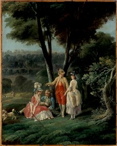 Hilaire, Jean-Baptiste - Promenade dans un parc - J 64 - Musée Cognacq-Jay. Free illustration for personal and commercial use.