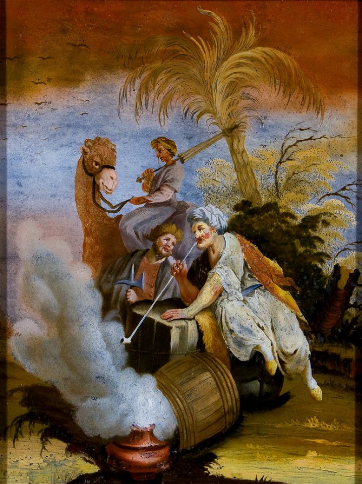 Hinterglasbild Allegorie Asien