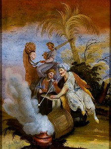 Hinterglasbild Allegorie Asien