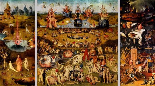 Hieronymus Bosch - Triptych of Garden of Earthly Delights - WGA2505. Free illustration for personal and commercial use.