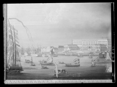 Hilleström - stadsvy H E Charlottas intåg 1774 - Livrustkammaren - 1377
