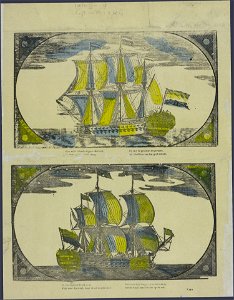 Hier zeilt 's lands dappre admiraal-Catchpenny print-PRENT 0174