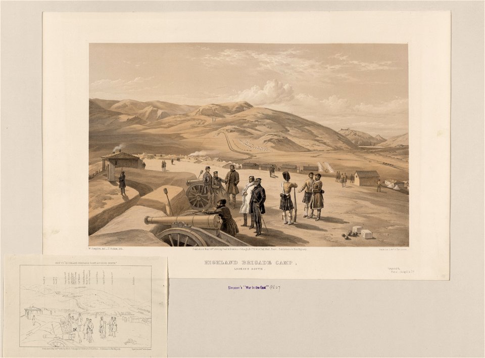 Highland Brigade camp, looking south - W. Simpson del. ; T. Picken lith. LCCN2004672586