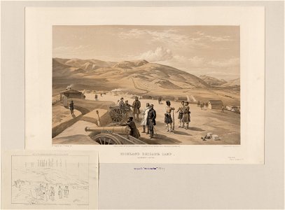 Highland Brigade camp, looking south - W. Simpson del. ; T. Picken lith. LCCN2004672586