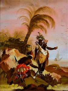 Hinterglasbild Allegorie Amerika