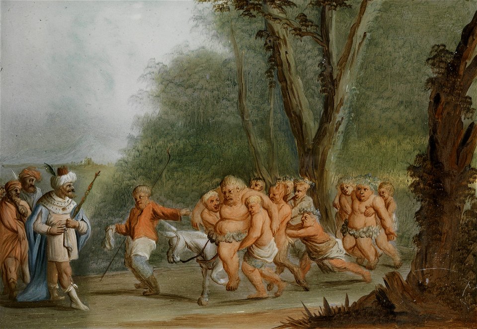 Hinterglasbild Bacchanten