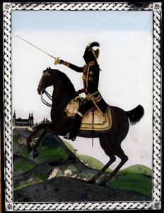 Hinterglasbild Erzherzog Karl vor Würzburg