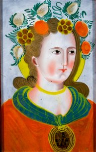 Hinterglasbild Hl Rosalia Kaiserswalde 19Jh