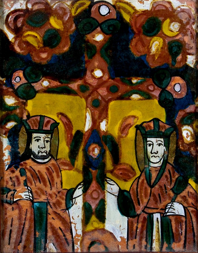Hinterglasbild Die Heiligen Konstantin und Helena Nicula 19Jh