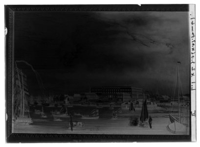 Hilleström - stadsvy H E Charlottas intåg 1774 - Livrustkammaren - 61301-negative