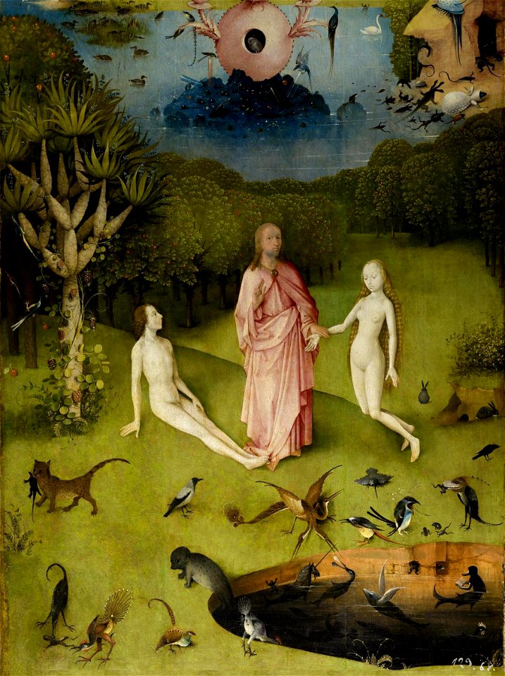 Hieronymus Bosch - The Garden of Earthly Delights - The Earthly Paradise (Garden of Eden) (cropped)