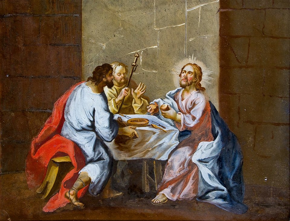Hinterglasbild Jesus und die Emmausjünger