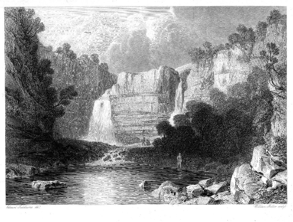 High Force on the Tees engraving by William Miller after Edward Swinburne