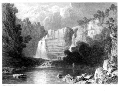 High Force on the Tees engraving by William Miller after Edward Swinburne