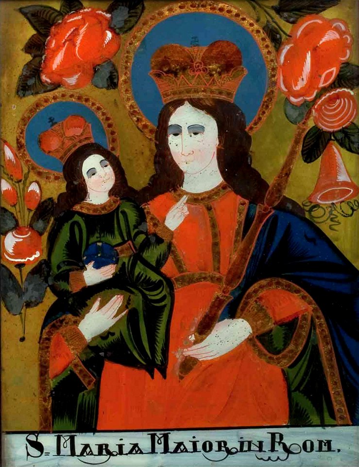 Hinterglasbild S Maria Maior in Rom