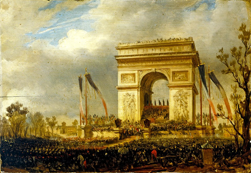 Hippolyte Sébron - La fête de la Fraternité, le 20 avril 1848, place de l'Étoile , distribution des drapeaux à la garde nationale - P1029 - Musée Carnavalet
