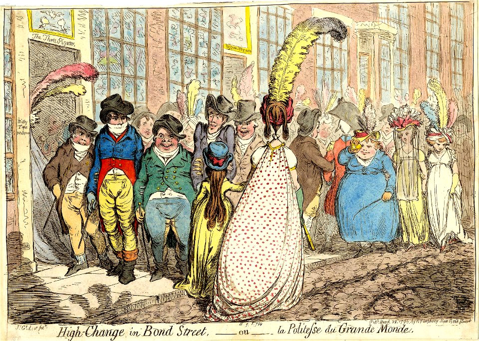 High-change in Bond Street,-ou-la politesse du grande monde. (BM 1851,0901.784)