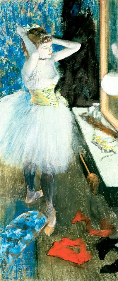 Hilaire-Germain-Edgar Degas - Dancer in Her Dressing Room - Google Art Project