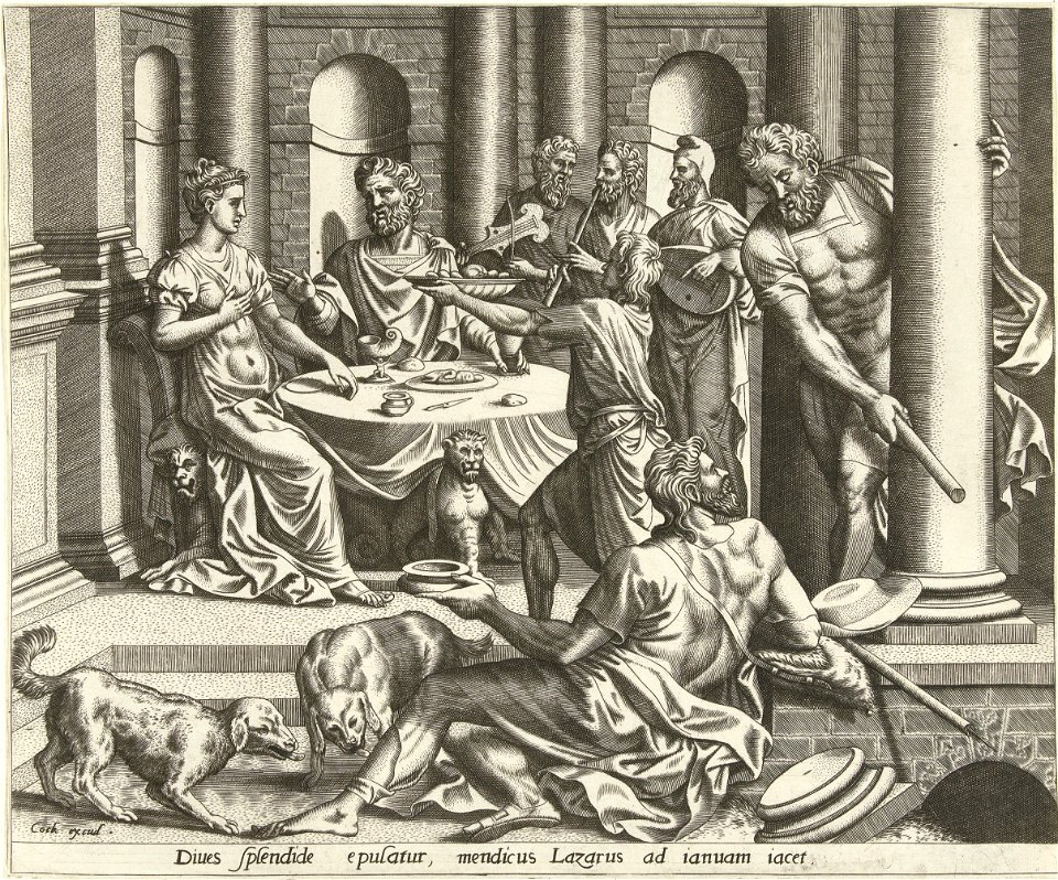 Hieronymus Cock - The Rich Man and the Poor Lazarus RP-P-1965-417