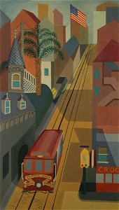 Hilaire Hiler - Hyde Street Trolley - 43.100 - Detroit Institute of Arts