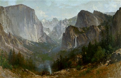 Thomas Hill - Indians at Campfire, Yosemite Valley (c.1885)