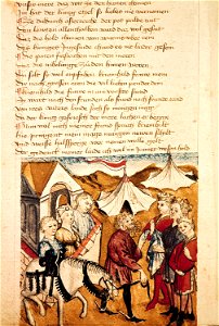 Hildebrand warnt die Burgunder an der Mauer warten Kriemhild Dietrich Hundeshagenscher Kodex