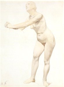 Hippolyte Flandrin - Female Nude. Free illustration for personal and commercial use.