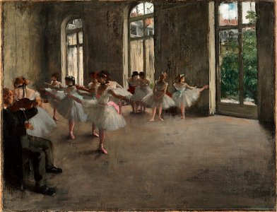 Hilaire-Germain-Edgar Degas - The Rehearsal - 1951.47 - Fogg Museum. Free illustration for personal and commercial use.