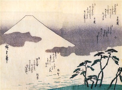 Hiroshige, Mount Fuji seen from the beach